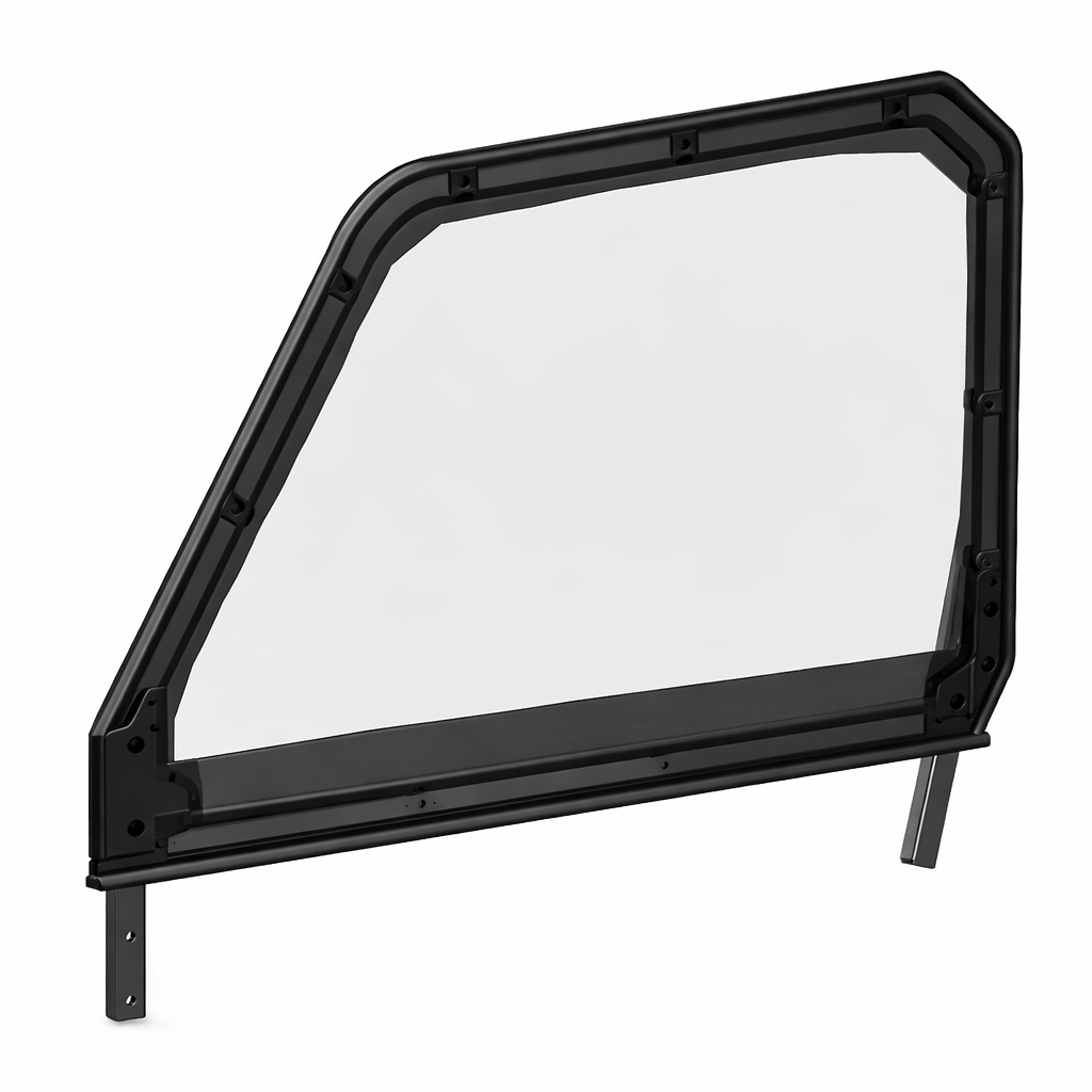 Górne przednie drzwi boczne – okno zamykane na zamek (ZIP) płótno na ramie