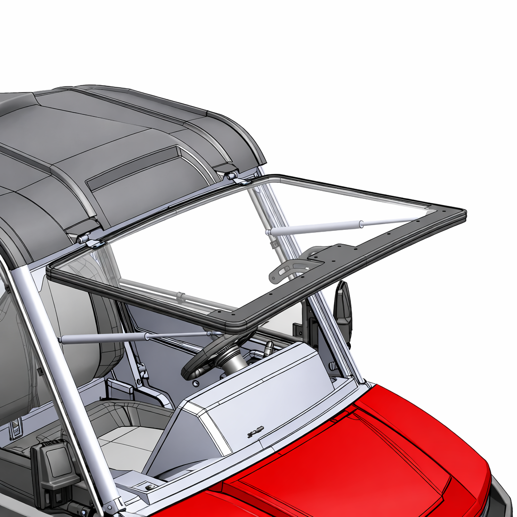 Uchylna przednia szyba – poliwęglan